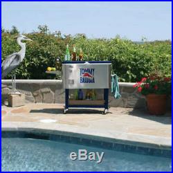 Tommy Bahama 100 QT Stainless Steel Rolling Cooler Lower Storage Area