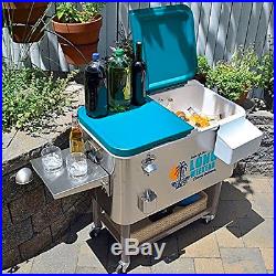 Tommy Bahama 100 Qt Rolling Party Cooler Patio Beach Portable Ice Cooler NEW