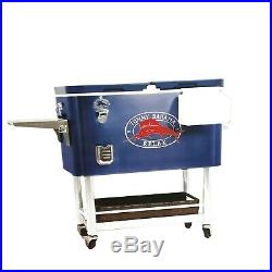 Tommy Bahama 100 Qt Stainless Steel Rolling Party Cooler 130 Can Capacity