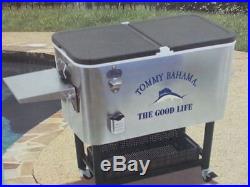 Tommy Bahama 100 Quart Rolling Cooler Cart Ice Chest