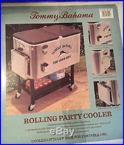 Tommy Bahama 100 Quart Rolling Cooler Cart Ice Chest