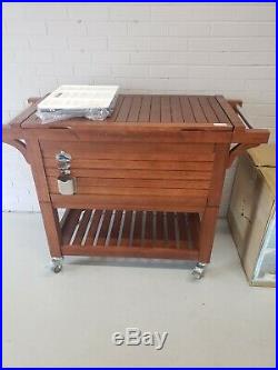 Tommy Bahama 100 Quart Wooden Cooler Cart