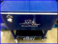 Tommy Bahama New Stainless Patio Rolling Cooler Ice Chest 77 Quart Pool Party
