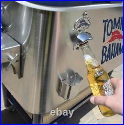 Tommy Bahama Rolling 130 Can Stainless Steel Party Cooler 100 Quart Ice Chest