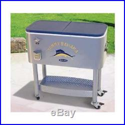 Tommy Bahama The Entertainer 77 Quart Steel Rolling Patio Party Cooler(Open Box)