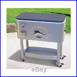 Tommy Bahama The Entertainer 77 Quart Steel Rolling Portable Patio Party Cooler