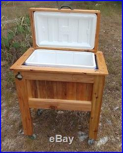 Top quality solid cedar beer soda patio deck yard tailgate cooler made in usa