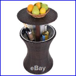 Topbuy Adjustable Outdoor Bar Ice Cooler Table Bucket for Party Deck Pool Patio