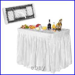 Total Tactic 4 Feet Plastic Party Ice Folding Table with Matching HW53926