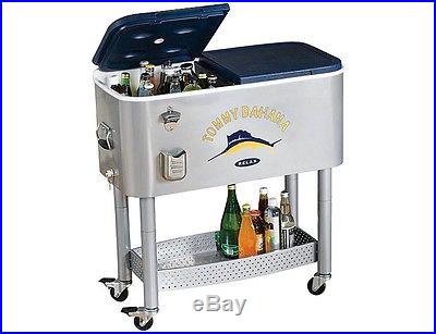 Tropical Look Tommy Bahama 77-Qt. Rolling Beverage Ice Cooler 2 Sided Outdoor
