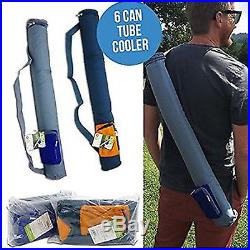 Tube Cooler Can 6 Pack Sleeve Carrier Beer Insulated Gift Backpack Strap Fan New