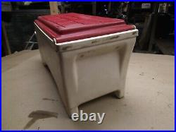 USED Vintage Large Red Kool Rest Igloo Console Car Truck Cooler w Cup Holders
