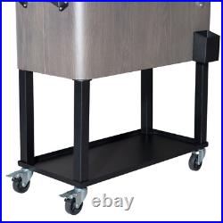 US 80QT Rectangular Plastic Box Iron Foot Tube Refrigeration and Insulation Cart