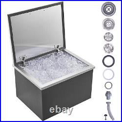 VEVOR 20x16x13 Drop in Ice Chest Ice Cooler Ice Bin Stainless Steel withCover