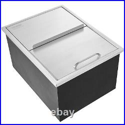 VEVOR 24x18x13 Drop in Ice Chest Ice Cooler Ice Bin Stainless Steel withCover
