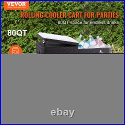 VEVOR 80Qt Patio Cooler Cart with Bottle Opener Outdoor Ice Chest Party Bar Drink