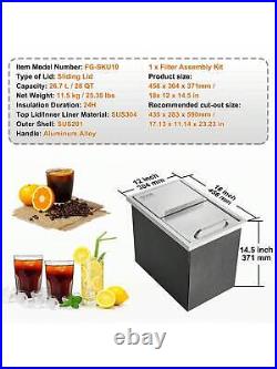 VEVOR Drop In Ice Chest, 18L X 12W X 14.5H Stainless Steel Ice Cooler