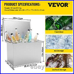 VEVOR Drop In Ice Chest Bin 28x20 Wine Chiller Cooler Home Kitchen with Cover