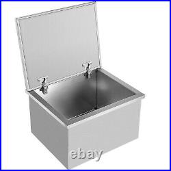 VEVOR Drop in Ice Bin Chest Drop in Cooler with Cover 20x16 inch Stainless Steel