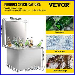 VEVOR Drop-in Ice Chest 20x16 Ice Bin Wine Chiller Cooler with Lid Home Outdoor