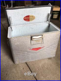 VINTAGE ALUMINUM ICE CHEST COOLER THERMASTER POLORON 1960's Lifetex