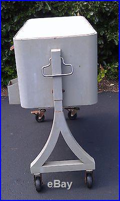 VINTAGE COOLER 80 QT ICE CHEST PATIO POOL DECK OUTDOOR MOBIL WHEELS