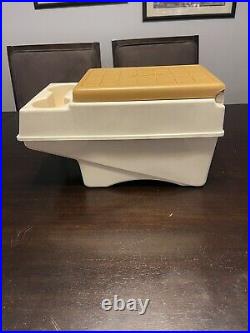 VINTAGE Igloo Little Kool Rest Car Cooler Console Ice Chest Cup Holder Tan