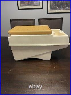 VINTAGE Igloo Little Kool Rest Car Cooler Console Ice Chest Cup Holder Tan