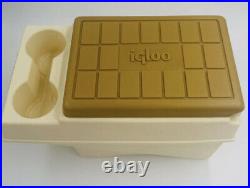VINTAGE Little Kool Rest IGLOO Car Cooler Console Ice Chest Cup Holder Brown/tan