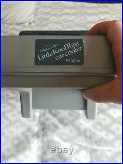 VTG Little Kool Rest Car Cooler Igloo Grey Navy Console Ice Chest Cup Holder EC