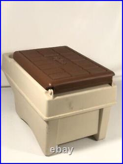 VTG Little Kool Rest IGLOO Car Console Cooler Brown Tan Can Holder Ice Chest 83