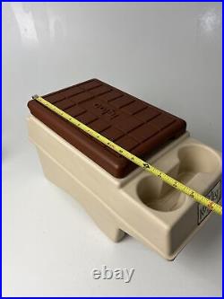 VTG Little Kool Rest Igloo Car Cooler Console Cup Can Holder Brown Tan Ice Chest