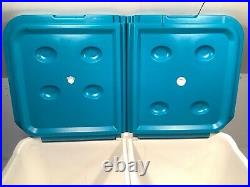 VTG Tommy Bahama Long Weekend 100 Quart Stainless Steel Cooler Teal Top 36x17x18