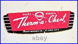 Vintage 1950s Knapp Monarch Therma-Crest Metal Cooler