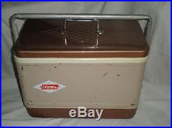 Vintage 1960's COLEMAN diamond Metal Ice Chest Cooler MADE IN USA