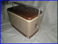 Vintage 1960's COLEMAN diamond Metal Ice Chest Cooler MADE IN USA