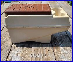 Vintage 1982 Igloo LITTLE Kool REST console ice chest/cooler withcup holder, brown
