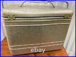 Vintage 50s KNAPP MONARCH Therma-A-Chest Ice Cooler Box Silver Aluminum