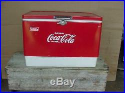Vintage Coleman Coca Cola Cooler Ice Chest Advertising Picnic Cooler Camping