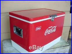 Vintage Coleman Coca Cola Cooler Ice Chest Advertising Picnic Cooler Camping