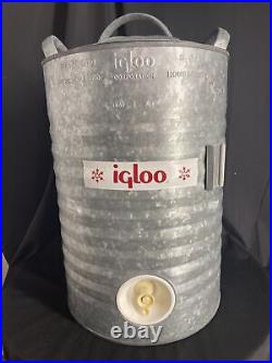 Vintage Cooler Igloo Water Galvanized Metal 5 Gallon Excellent Condition