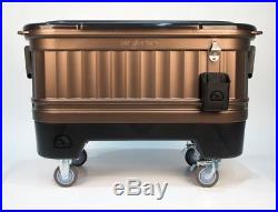 Vintage Cooler on Wheels Bronze Igloo Ice Chest Coolers Party Bar Tailgate BBQ