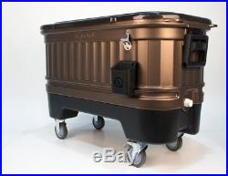 Vintage Cooler on Wheels Bronze Igloo Ice Chest Coolers Party Bar Tailgate BBQ