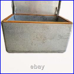 Vintage Cronstroms Metal Wood Trim Cooler Ice Chest Galvanized Aluminum