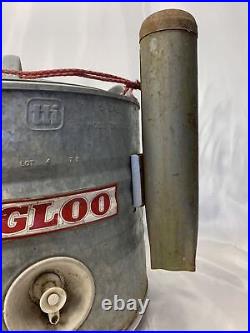 Vintage Galvanized IGLOO Metal 5 Gallon Cooler Water Dispenser Jug Rare Chubby