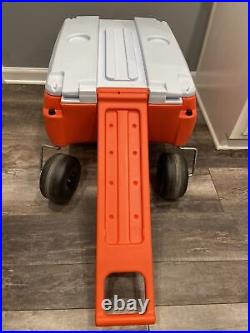 Vintage Gatorade Cooler Wagon 4 Wheels Picnic Buggy Orange Rubbermaid Ice Chest