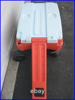 Vintage Gatorade Large Cooler Wagon Wheels Sports Orange Rubbermaid Ice Chest