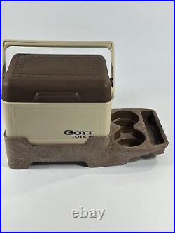 Vintage Gott USA Tote 6 Travel Cooler Car Console with Cup Holders