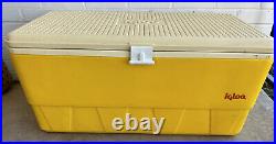 Vintage Igloo Chest Cooler 1975 Large 48 QT Yellow With Original Containers RARE