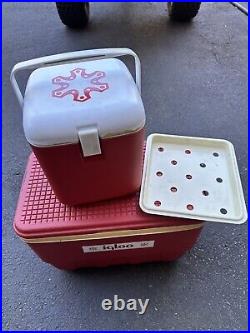 Vintage Igloo Cooler With Tray And Beverage Jug